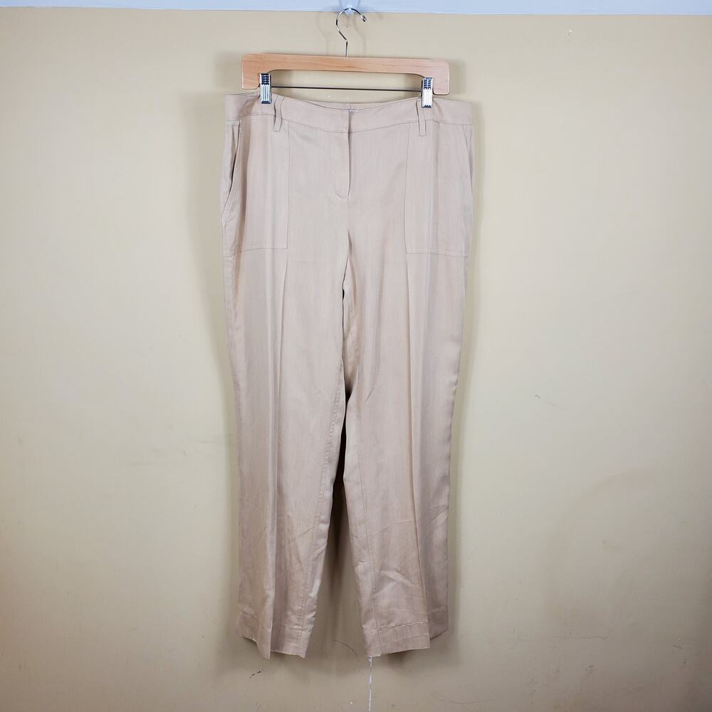 Per Se High Rise Straight-leg Dress Pants in Tan Size 14